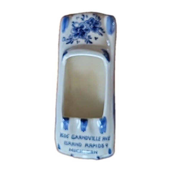 Rare Vintage Delfts Ashtray/Bowl Decor Convertible Car 6" Blue & White Holland - Picture 5 of 13